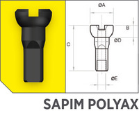 Küllőanya SAPIM POLYAX réz 14G 12 mm fekete